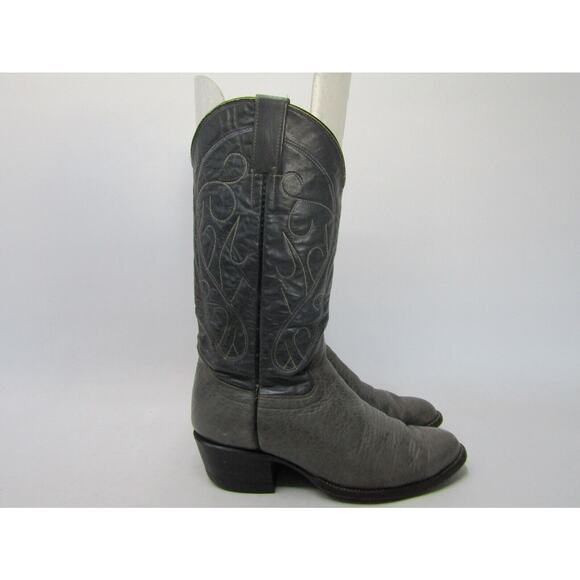 Cowtown Mens Size 7.5 EE Gray Leather Bullhide Cowboy Western Boots main image 11